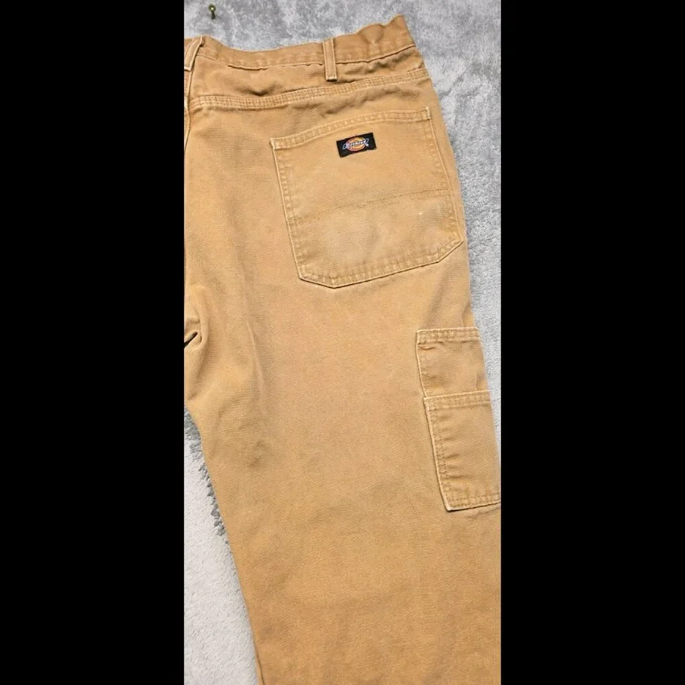Dickies Carpenter Pants Mens 38x32 Brown W416FID Relaxed Straight‎ Fit Workwear